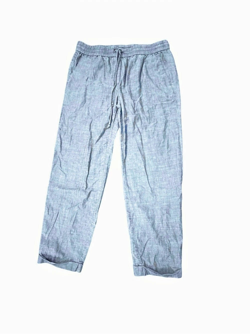 J.Crew Outlet Casual Cotton Pants Drawstring Waist Size 4 Cuffed Ankles Preppy